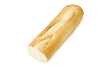 baguette bread isolated on white background