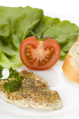 grilled chicken steak and some salad