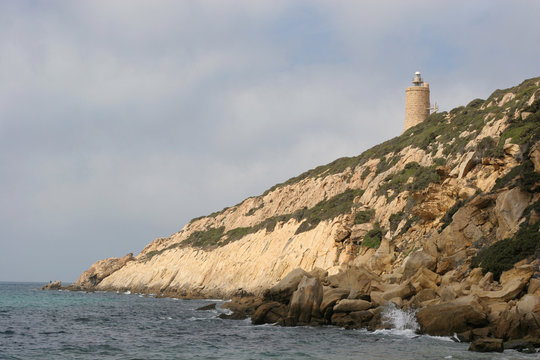 The rocky coast in Cadiz
