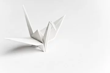 Fotobehang Kraanvogels An origami bird on a white background  © boboling