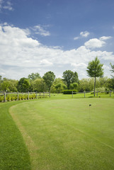 Fototapeta premium Widok klubu golfowego na putting green - sport