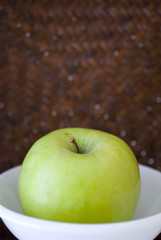 Fresh green apple fruit breakfast on white background