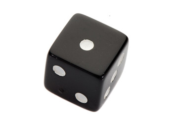 Black dice a over white background