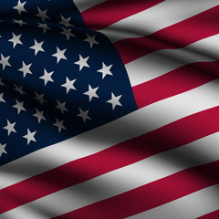 Rendered United States Square Flag