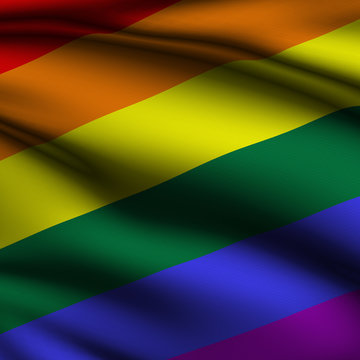Rendered Rainbow Square Flag