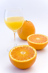 Orange juice summer refreshment isolated