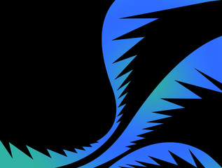 A tropical palm leaves illustration in blue