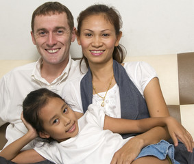 young interracial family with child