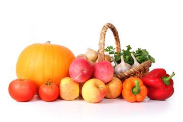 Vegetables isolated on white