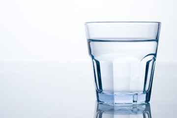 glass of water with space on the left