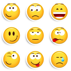Lot de 9 smileys