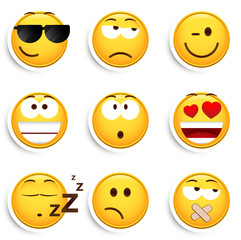 Lot de 9 smileys