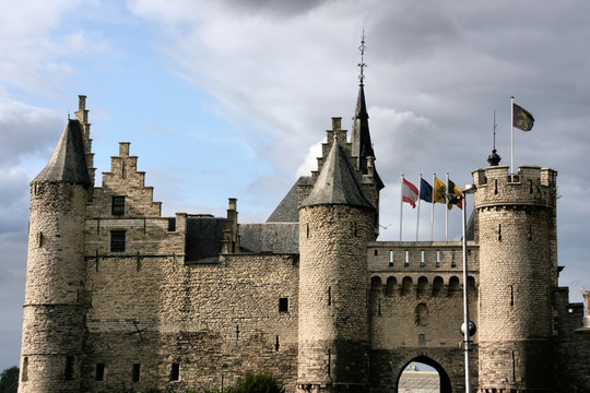 Castle Het Steen in Antwerp, Belgium. Old architecture.
