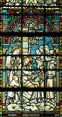Deurstickers Glas in lood vitrail de saint sernin à Toulouse