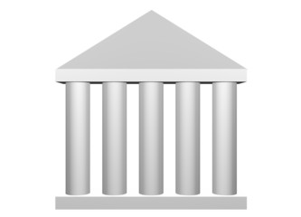 Law and Order Roman Columns Clip Art Isolated on White