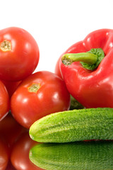 fresh vegetables isolated on a white background