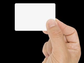Présentation d'une carte de visite vierge sur fond noir