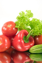 fresh vegetables isolated on a white background