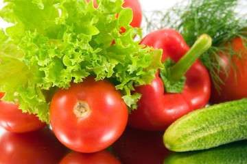 fresh vegetables isolated on a white background