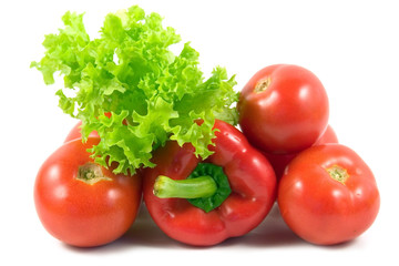 fresh vegetables isolated on a white background