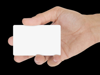 Présentation d'une carte de visite vierge sur fond noir