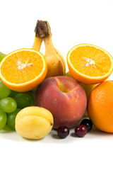 Naklejka na ściany i meble fresh fruits isolated on a white background