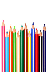 Colorful pencils isolated over white background