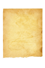 Old paper isolated over white background