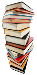 Stack of books isolated over white background