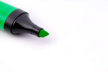 Fototapeta premium green color marker on white background, close up