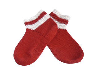 Red woolly socks