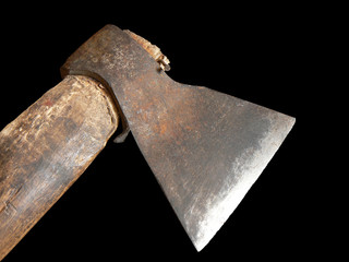 Old axe with handle made from wood
