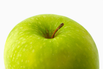 big green apple separately on  white background