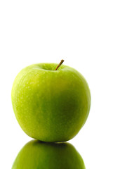 green apple separately on  white background
