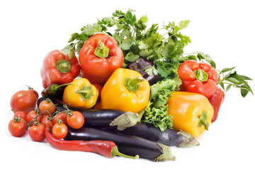 Fototapeta na wymiar Vegetables on white background