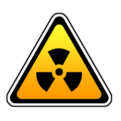 Fototapeta premium Radiation Warning Sign, Radio-Active Symbol, White Background