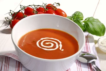 Foto auf Acrylglas Vorspeise Tomatencremesuppe