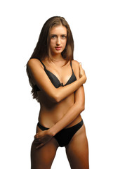 Fototapeta premium woman in underwear on white background