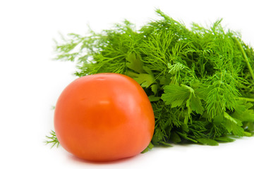 Succulent tomato with parsley for salad