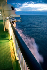 Before Sunrise at Ocean Cruise Ship, Water in Motion