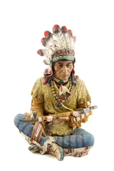 Fotobehang standbeeld van een indiaan, indiaan © Ramona Smiers