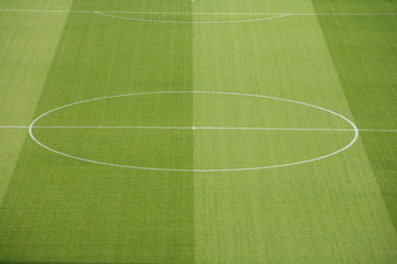 Obraz premium a empty soccerfield in a stadion...........