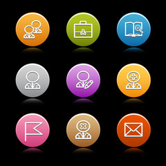 Color circle web icons, set 1