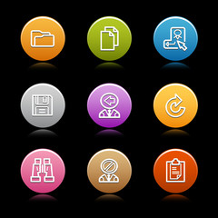 Color circle web icons, set 3