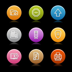 Color circle web icons, set 4