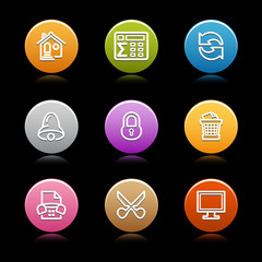 Color circle web icons, set 7