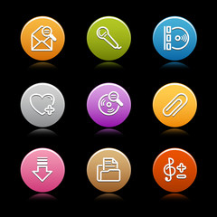 Color circle web icons, set 11