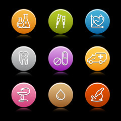 Color circle web icons, set 12