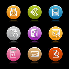 Color circle web icons, set 14
