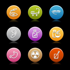 Color circle web icons, set 15